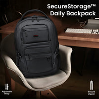 Promate ElitePack-Lite Laptop Backpack 15.6 inch Large Compartments-Angle