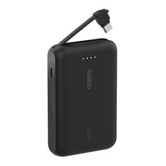 باور بانك بيلكن بسعة 10,000 مللي أمبير مع كيبل تايب سي مدمج | Belkin 10K Power Bank with Integrated USB-C Cable