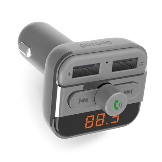 شاحن سيارة مع ناقل FM  بقدرة 15 واط / 3.4A من بورودو | Porodo FM Transmitter and Fast Charging Car Charger 3.4A / 15W