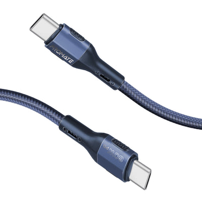 Promate FletchLink-CC Blue tough-built 60W USB-C cable - main view