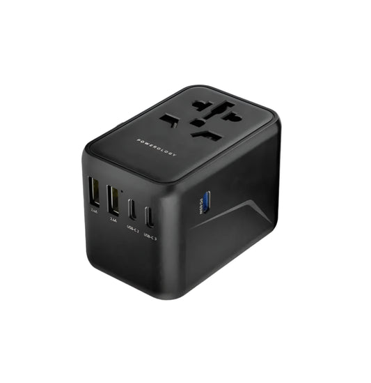 Adaptora Gerdûnî ya Powerology 65W PD bi Sê Portên USB-C
