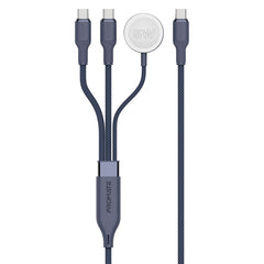 Promate Fusion-CCW Blue 100W multi-device charging cable with Apple Watch charger - main view