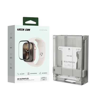 واقي شاشة 3D جرين لايون الترا فليكس لساعة ابل بحجم 46 ملم  - شفاف | Green Lion 3D UltraFlex Screen Protector – Clear