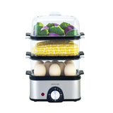 طباخة البيض جرين لايون 3 طبقات بقدرة 500 واط - رمادي | Green Lion 3-Tier Egg Cooker & Vegetable Steamer 500W – Gray