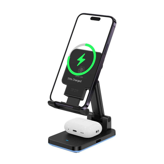 شاحن جرين لايون 4 في 1 المغناطيسي بقدرة شحن 15 واط - اسود | Green Lion 4 in 1 Magnetic Charger 15W - Black