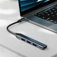 موزع منافذ USB-C جرين لايون أربعة في واحد - أسود | Green Lion 4 IN 1 USB-C Hub – Docking Station Adapter – Black
