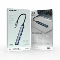 موزع منافذ USB-C جرين لايون أربعة في واحد - أسود | Green Lion 4 IN 1 USB-C Hub – Docking Station Adapter – Black
