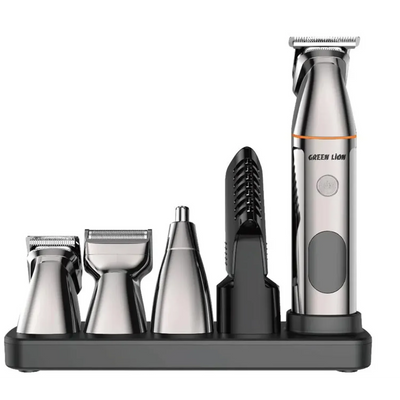 طقم تشذيب شعر جرين لايون متعدد الوظائف 5 في 1 ببطارية 600mAh - أسود | Green Lion 5 in 1 Multi-Function Hair Clipper Set 600mAh – Black