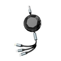 Green Lion 5 in 1 Diamond Retractable Cable - Black | كيبل جرين ليون القابل للسحب 5 في 1