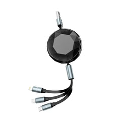 Green Lion 5 in 1 Diamond Retractable Cable - Black | كيبل جرين ليون القابل للسحب 5 في 1