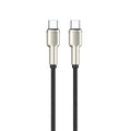 كيبل جرين لايون مضفر يو اس بي سي الى يو اس بي سي بقدرة شحن 60 واط وطول 1 متر - اسود | Green Lion USB-C to USB-C Braided Zinc Alloy Cable 60W 1M - Black