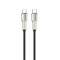 كيبل جرين لايون مضفر يو اس بي سي الى يو اس بي سي بقدرة شحن 60 واط وطول 1 متر - اسود | Green Lion USB-C to USB-C Braided Zinc Alloy Cable 60W 1M - Black