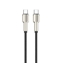 كيبل جرين لايون مضفر يو اس بي سي الى يو اس بي سي بقدرة شحن 60 واط وطول 1 متر - اسود | Green Lion USB-C to USB-C Braided Zinc Alloy Cable 60W 1M - Black