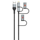 Green Lion 6 in 1 Cable Charging, LED Light, Ignition PD 60W - Black | كيبل جرين ليون 6 في 1 للشحن مع إضاءة LED وإشعال بقوة 60 واط - أسود