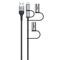Green Lion 6 in 1 Cable Charging, LED Light, Ignition PD 60W - Black | كيبل جرين ليون 6 في 1 للشحن مع إضاءة LED وإشعال بقوة 60 واط - أسود
