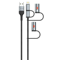 Green Lion 6 in 1 Cable Charging, LED Light, Ignition PD 60W - Black | كيبل جرين ليون 6 في 1 للشحن مع إضاءة LED وإشعال بقوة 60 واط - أسود