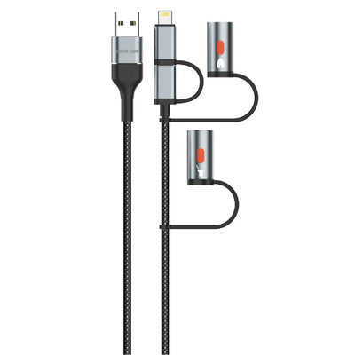 Green Lion 6 in 1 Cable Charging, LED Light, Ignition PD 60W - Black | كيبل جرين ليون 6 في 1 للشحن مع إضاءة LED وإشعال بقوة 60 واط - أسود