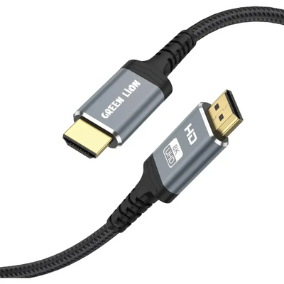 Green Lion HDMI Cable 3M 8K HDMI 2.1 Ultra HD High-Speed 48Gbps 8K@60Hz - Black | كابل جرين ليون HDMI 3 متر 8K بسرعة فائقة 48Gbps - أسود