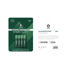 بطاريات جرين لايون AAA ب 4 قطع / علبة, 1.5 فولت - اخضر | Green Lion Alkaline Battery AAA (4pcs/pack) 1.5V - Green