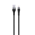 Kabloya Genim a USB-A bo Lightning Braided 12W, 1m - Reş
