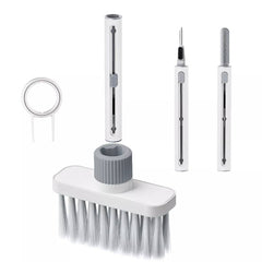 فرشاة التنظيف للاجهزة الالكترونية 5 في 1 من جرين لايون, متعددة الوضائف - ابيض | Green Lion 5 in 1 Multifunctional Cleaning Brush – White.