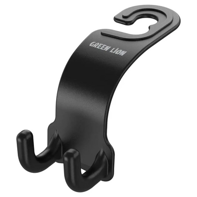 علاقة مسند رأس للسيارة جرين لايون مزدوجة لتنظيم الاغراض - اسود | Green Lion Car Headrest Dual Hook Organizer - Black