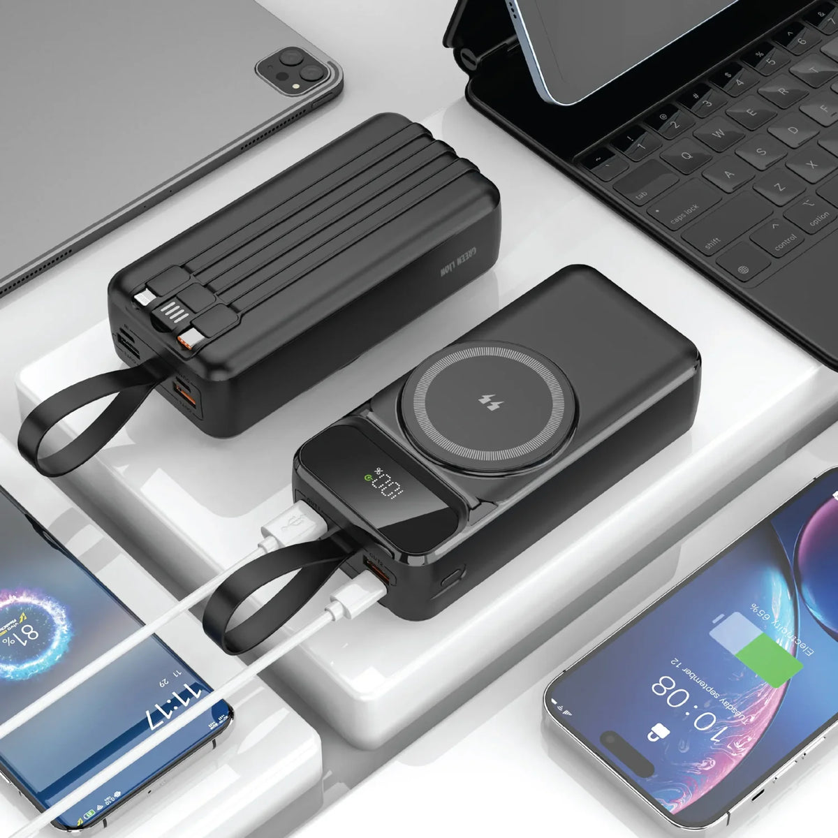 باور بانك جرين لايون Everton بسعة 30000mAh وشحن PD 20W - أسود | Green Lion Everton 30000mAh Power Bank PD 20W – Black
