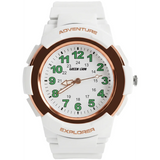 ساعة جرين لايون Explorer للأطفال بتتبع الموقع - أبيض | Green Lion EXPLORER Kids Analog Watch – White