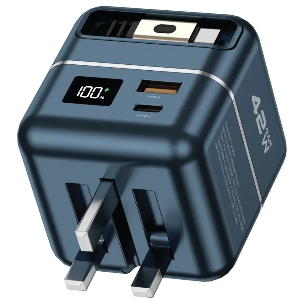 شاحن جرين ليون بريميوم مع باور بانك 5000 مللي أمبير 42 واط | Green Lion Premium Series Charger + Power Bank 5000mAh 42W