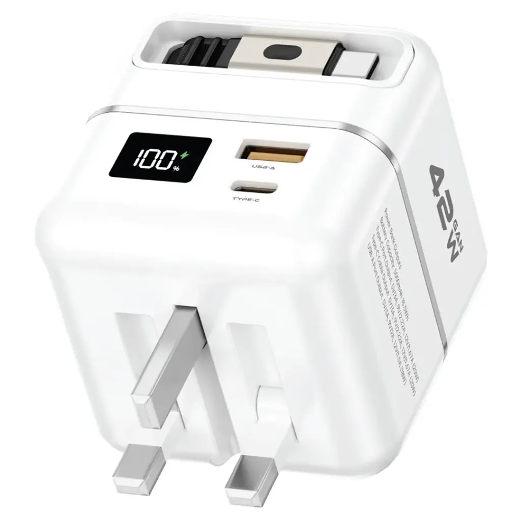 شاحن جرين ليون بريميوم مع باور بانك 5000 مللي أمبير 42 واط | Green Lion Premium Series Charger + Power Bank 5000mAh 42W