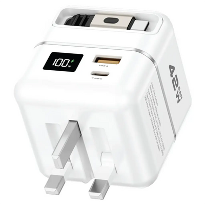 شاحن جرين ليون بريميوم مع باور بانك 5000 مللي أمبير 42 واط | Green Lion Premium Series Charger + Power Bank 5000mAh 42W