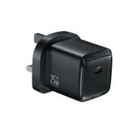 شاحن جداري جرين لايون G-Charge بمنفذ USB-C وشحن PD 25W مع كيبل متر - أسود | Green Lion G-Charge Series USB-C Port Wall Charger 25W PD C to C 1m Cable – Black