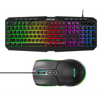 طقم لوحة مفاتيح وماوس جرين لايون GK-400 للألعاب - اسود | Green Lion GK-400 RGB Gaming Keyboard + Mouse - Black