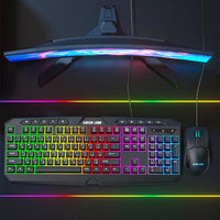 طقم لوحة مفاتيح وماوس جرين لايون GK-400 للألعاب - اسود | Green Lion GK-400 RGB Gaming Keyboard + Mouse - Black