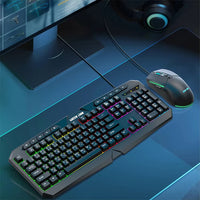 طقم لوحة مفاتيح وماوس جرين لايون GK-400 للألعاب - اسود | Green Lion GK-400 RGB Gaming Keyboard + Mouse - Black