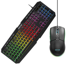 طقم لوحة مفاتيح وماوس جرين لايون GK-400 للألعاب - اسود | Green Lion GK-400 RGB Gaming Keyboard + Mouse - Black