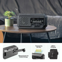 راديو وكشاف وباور بانك جرين لايون G-Radio Lite ببطارية 2000mAh - أسود | Green Lion G-RADIO LITE 2000mAh Power Bank , Radio , Flashlight – Black