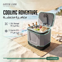 ثلاجة وسخان جرين لايون Journey بسعة 33 لتر مع مكبر صوت - أسود | Green Lion Journey 33L Cooler Warmer Speaker – Black