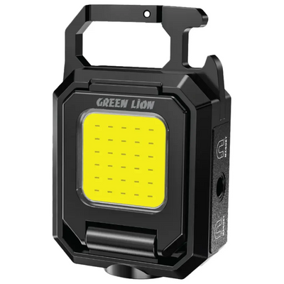 كشاف جرين لايون ميدالية قابل للطي باضائة قوية - اسود | Green Lion Keychain Light with Foldable Design - Black