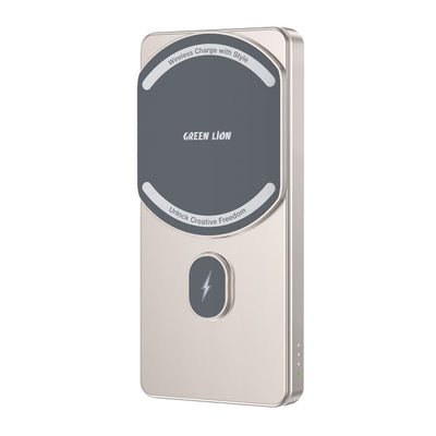 باور بانك جرين لايون ميلتون بسعة 5000 مللي امبير مع شحن لاسلكي 15 واط | Green Lion Milton 5000mAh Powerbank, 15W Wireless Charging