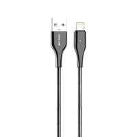 Green Lion USB-A to Lightning Metal Spring Hose Cable – Silver | كابل Green Lion USB-A إلى Lightning مع خرطوم معدني – فضي