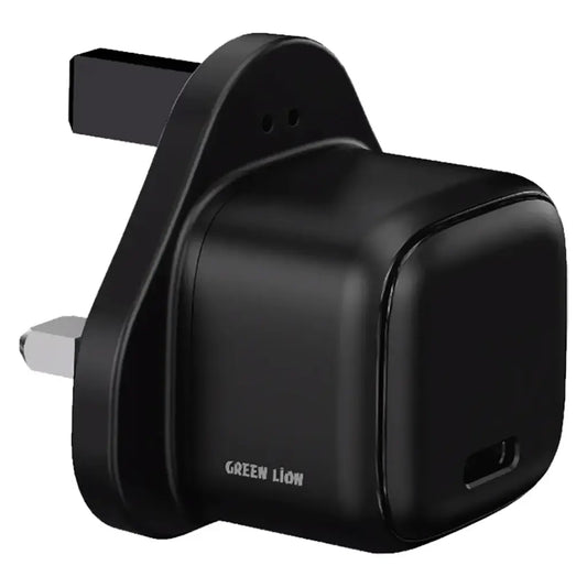 Green Lion Nexio Single Port UK Plug Wall Charger 45W – Black | شاحن حائط Nexio أحادي المنفذ من Green Lion بقابس UK بقدرة 45W – أسود