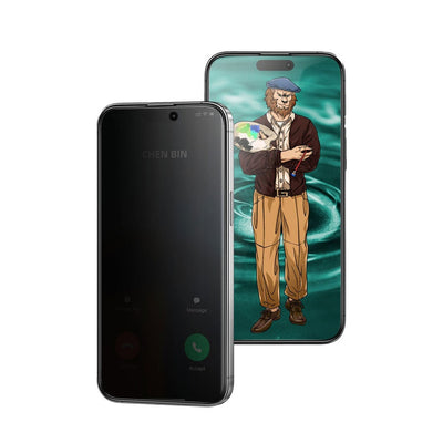 Green Lion Picasso 3D Privacy Glass - iP15Pro - Black - زجاج حماية جرين ليون بيكاسو ثلاثي الأبعاد