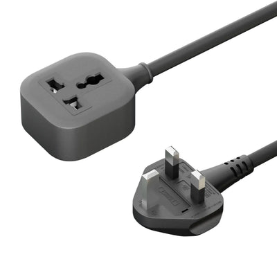 مشترك كهرباء جرين لايون Power Guard بقابس بريطاني 3250 واط وكيبل 5 أمتار - أسود | Green Lion POWER GUARD Universal Extension Socket UK Plug 3250W 5M – Black