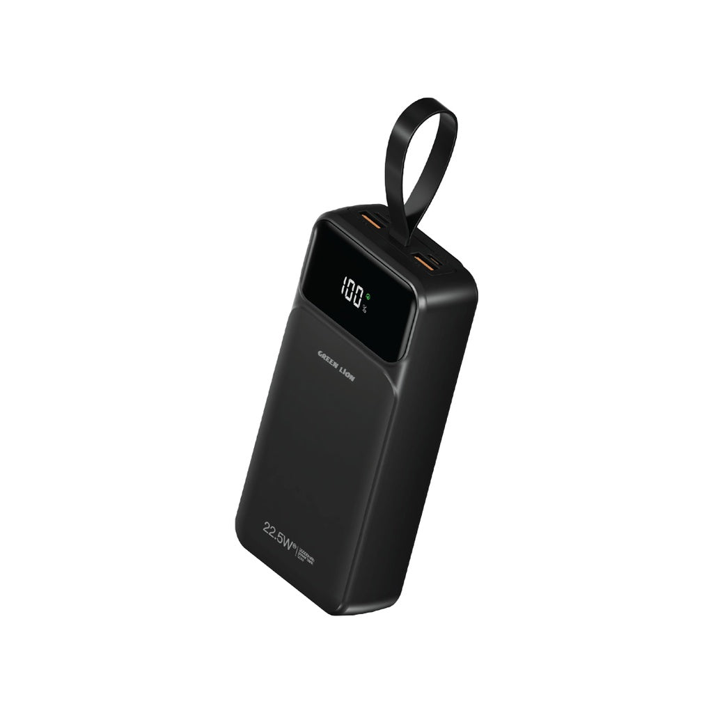 Bankeya Hêzê ya Green Lion Power Tank 30,000mAh bi Şarjkirina Bilez a 22.5W | Bankeya Hêzê ya Green Lion Power Tank 30000mAh PD 22.5W bi Kabloya Şarjkirina Bilez