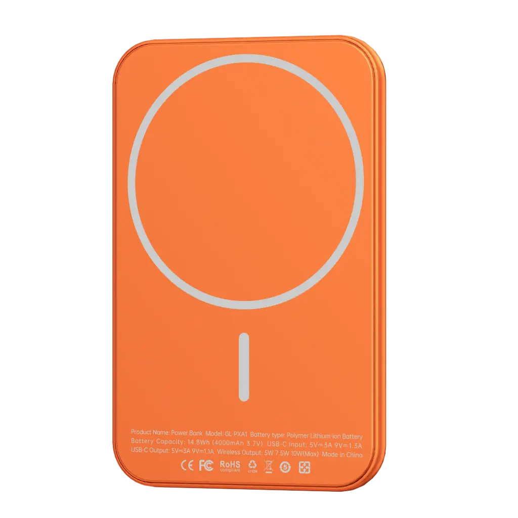 باور بانك جرين لايون ألترا سليم ماج 4000 مللي أمبير - برتقالي | Green Lion Ultra Slim Mag 4000mAh Power Bank - Orange