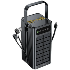 باور بانك شمسي جرين لايون Solar X بسعة 60000mAh وشحن PD 20W - أسود | Green Lion Solar X 60000mAh Power Bank PD 20W – Black
