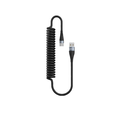 Green Lion TPU Spring Cable USB-A to Type-C Cable 1.8 Meter - كابل جرين ليون تي بي يو سبرينج يو اس بي أ الى تايب سي طول 1.8 متر