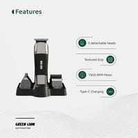 ماكينة تشذيب جرين لايون Trim Master خمسة في واحد - أسود | Green Lion Trim Master 5 in 1 Trimmer – Black