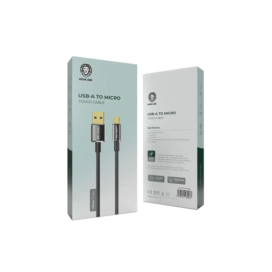 كيبل جرين لايون يو اس بي اي الى مايكرو بطول 1 متر | Green Lion USB-A to Micro USB Touch Cable 1M 3A